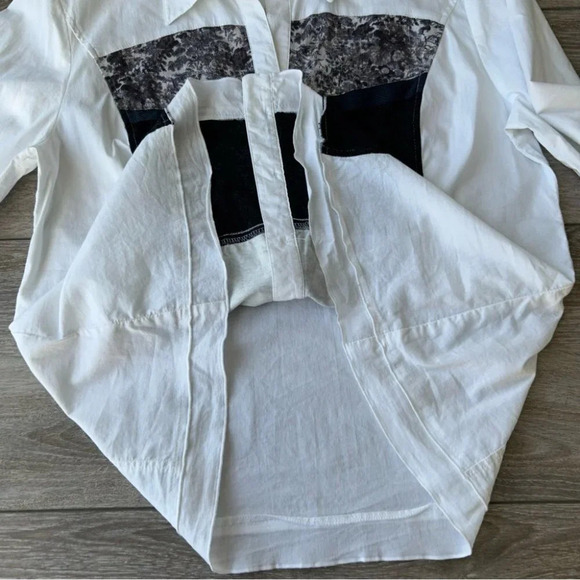 Steilmann Stretchy Patchwork Button Down Shirt - Picture 11 of 16